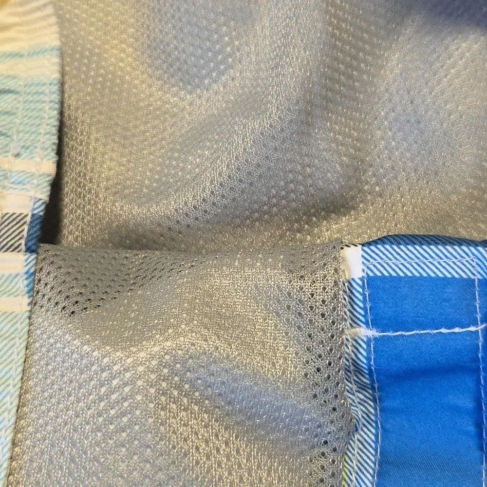 Old Navy Mens XL Blue Check Lined Swim Trunks Board Shorts Beach 9 Inch Inseam